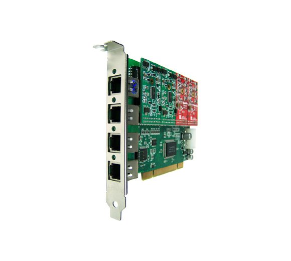 OpenVox A400P04 4 Port Analog PCI card + 4 FXO modules