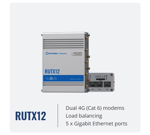 Teltonika RUTX12 LTE/4G Industrie Router with 2x Modems * B-Goods