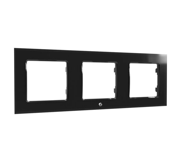 Shelly Wall Frame 3 for Wall Switch (3-Fold Frame, Switch cover  - black)
