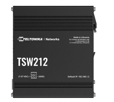 Teltonika TSW212 Industrial managed Switch, 8x Gigabit Ethernet + 2 SFP, DIN rail optional