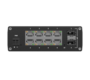 Teltonika TSW212 Industrial managed Switch, 8x Gigabit Ethernet + 2 SFP, DIN rail optional