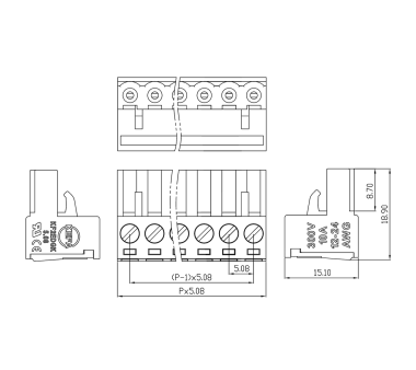 Kefa screw terminal with 2 pins (Phoenix® kompatible)