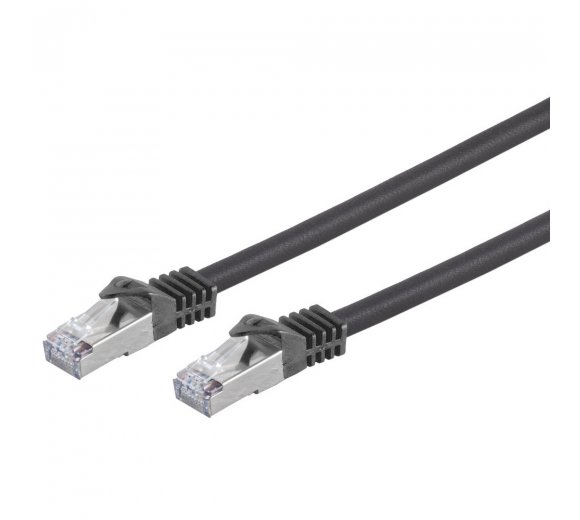 7.50m CAT.7 patch cable (500MHz), 10GbE Ethernet raw cable S/FTP PIMF - black