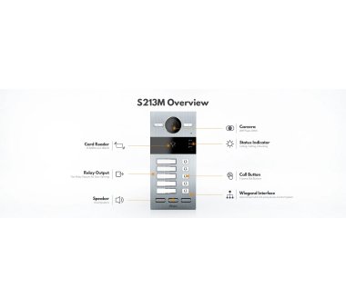 DNAKE S213M-2/F SIP video door intercom with 2 buttons and RFID, flush-mounted
