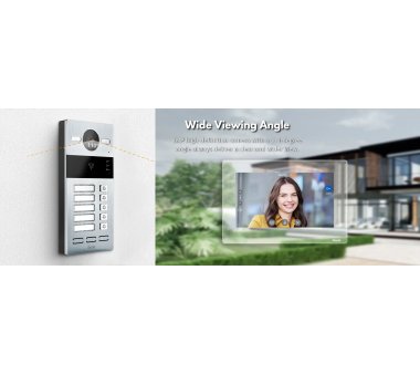 DNAKE S213M-2/F SIP video door intercom with 2 buttons and RFID, flush-mounted