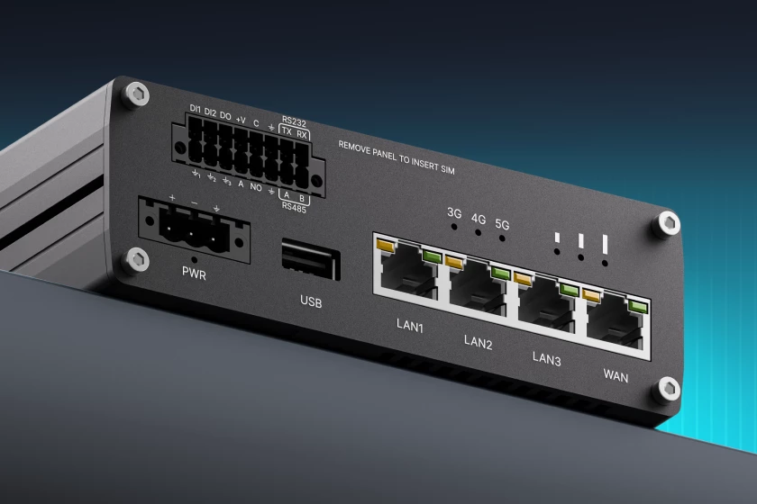RUTM55 is equipped with RS232 and RS485 serial interfaces, it effortlessly brings legacy equipment like PLCs and HMIs online, enabling decades-old machinery to participate in modern industrial networks.