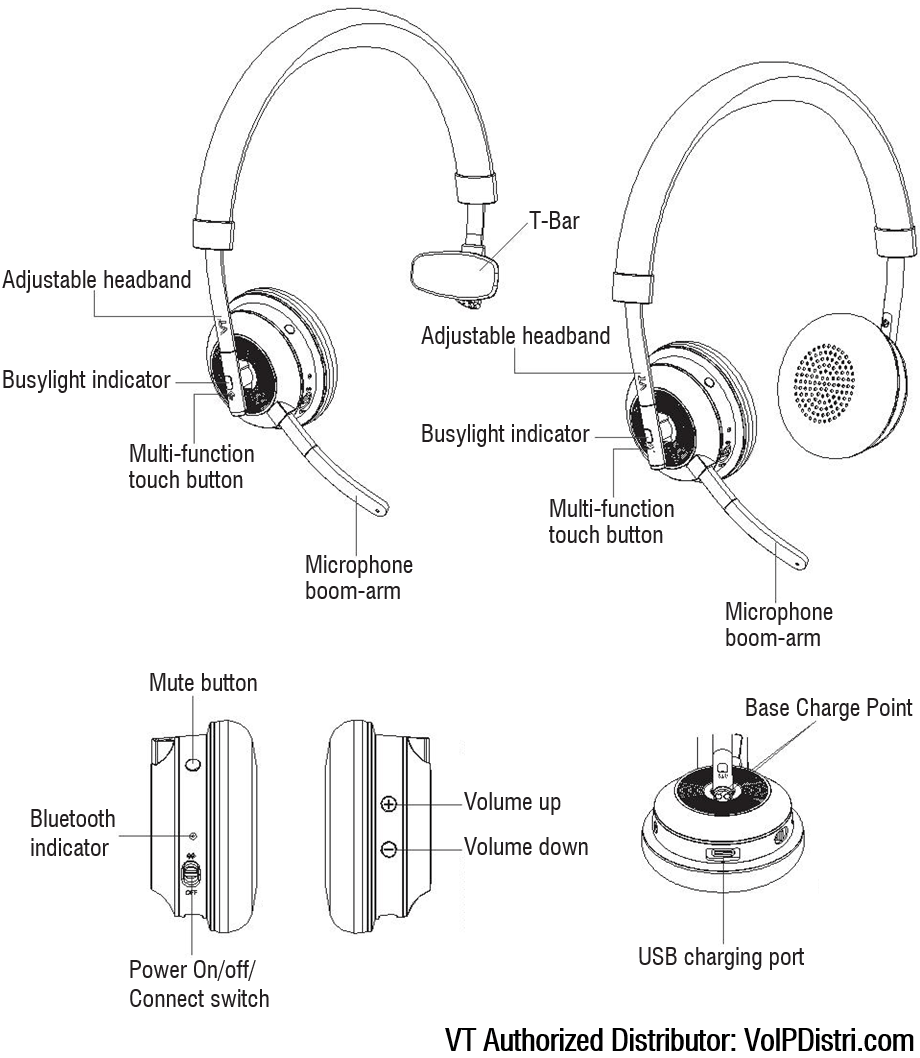 VT X300 BT Duo / Stereo Headset (Bluetooth 5.0)