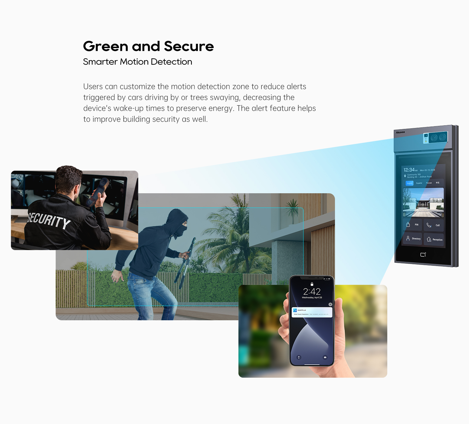 Akuvox S539 Highend SIP Video Intercom with Green and Secure - Smart Motion Detection
