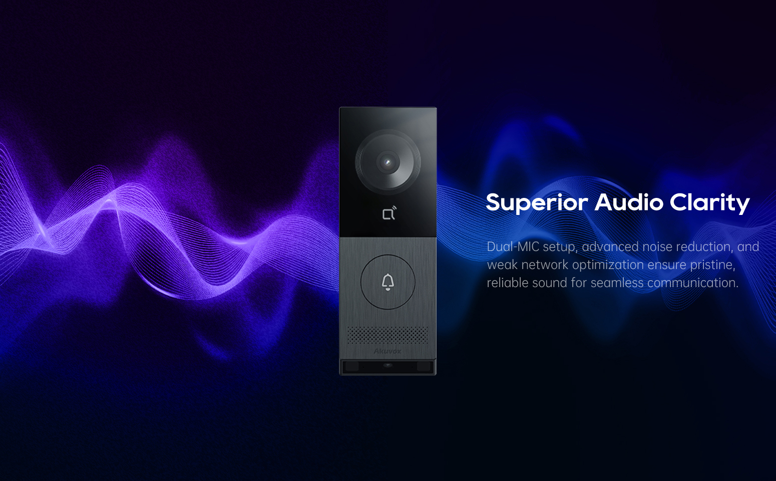 Akuvox X910 with Superios Audio Clarity: Dual-MIC setup, advanced noise reduction, and weak network optimization ensure pristine, reliable sound for seamless communication