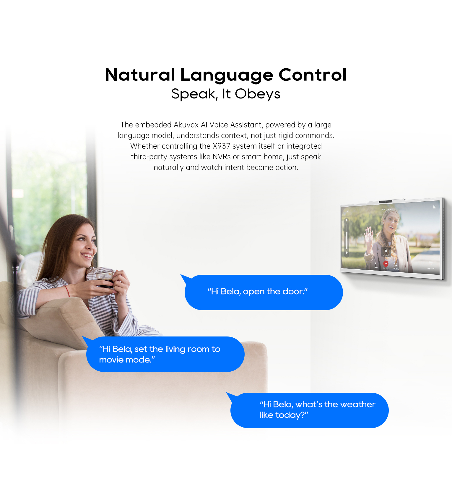 Akuvox X937 Indoor Touch Surveillance + Intercom AI Monitor (Android 14, WiFi 6)
