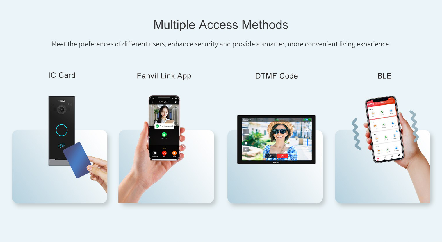 Fanvil Intercom Kit integrates the i504W SIP Indoor Station, i60 Video Door Phone, and Fanvil Link App